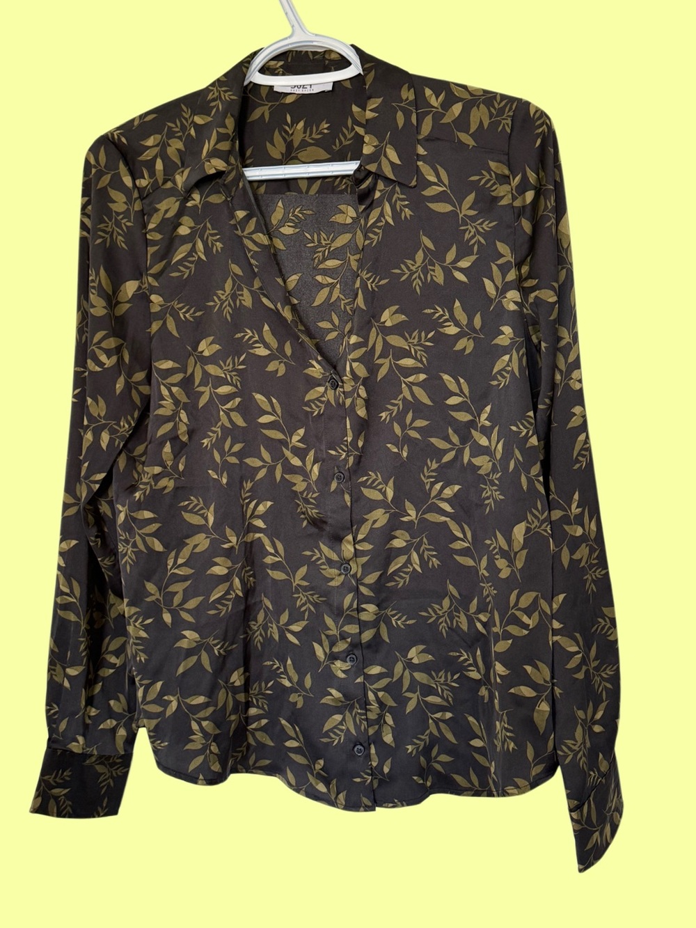 Suzy Shier Olive Green Zip Hoodie with Floral dress shirt. Sold as a pair!